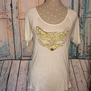BCBGENERATION~Kitsune Fox Mask Graphic Tee~M